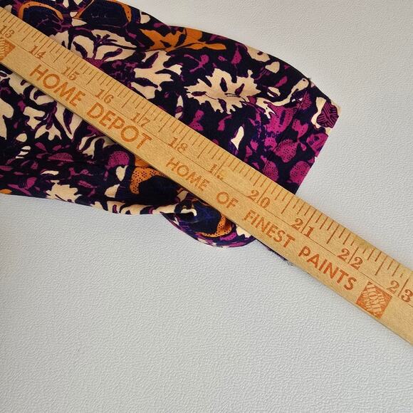 Rachel Zoe Floral Popover Top 3/4 Notch Neck Purple Orange Boho Causal Flowy 1X - Picture 11 of 14